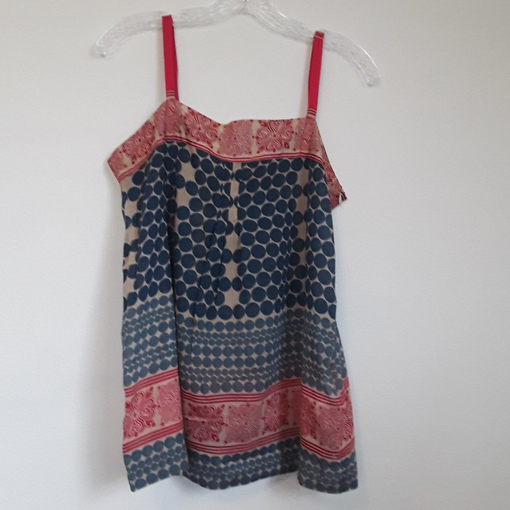 Joie Bashful Silk Printed Top Blue & Pink
